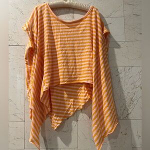 free people flowy orange and pink shirt